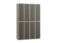Распашной шкаф Флавир 4-160x250 Рогожка Графитовый