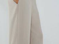 Прямые брюки с поясом на резинке, Бежевый