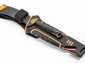 Нож для выживания с огнивом и точилкой Ganzo G8012, черно-оранжевый