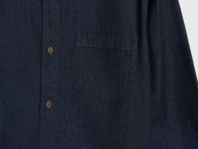 Джинсовая рубашка на пуговицах, Синий