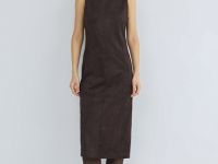 Платье миди из искусственной замши, Коричневый