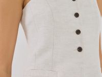 Топ из льняной ткани, Бежевый