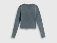 Лонгслив с принтом для девочек, Серый