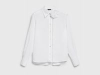 Блузка с декоративным цветком, Белый