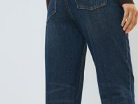 Прямые джинсы с высокой посадкой, Синий