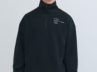 Толстовка с воротником-стойкой на молнии, Черный