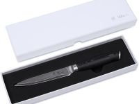 Wakoli Профессиональный поварской нож из настоящей японской дамасской стали с рукояткой из микарты 12 см Wakoli Mikata