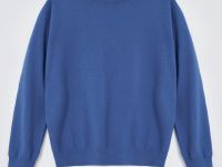 Джемпер из хлопка и шерсти с округлым вырезом