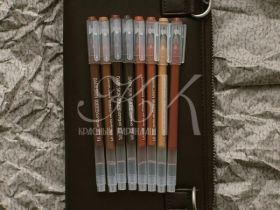 Набор ручек гелевых Languo, 0,6 мм, 9 цветов, телесные темные цвета