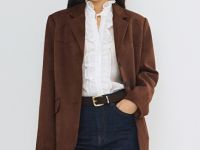 Однобортный жакет из замши, Оранжевый