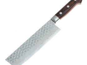 Нож Накири (шинковочный) 160 мм, Sakai Takayuki, сталь VG-10 Damascus 17 слоев, рукоять pakka wood