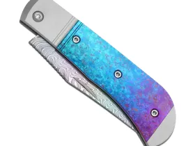 Складной нож Kizer Trestle, сталь радужный дамаск, рукоять титан/кристаллический титан