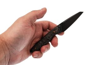 Туристический нож Kansept Parr blackwash сталь S35VN, рукоять Shred Carbon Fiber