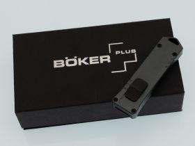 Автоматический нож Boker USB OTF 2.0 Burnt Grey, сталь D2, рукоять алюминий, серый/черный