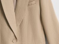 Однобортный жакет, Бежевый