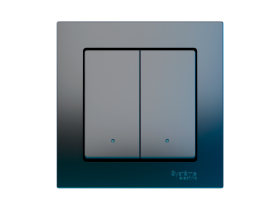 Умный выключатель Sber двухклавишный, карбон.