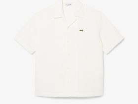 Мужская рубашка Lacoste свободного кроя с вафельной текстурой