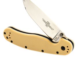 Нож складной Ontario RAT-1, сталь Aus-8, Satin, рукоять термопластик GRN, tan