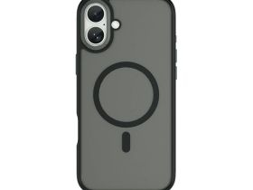 Чехол-накладка Wiwu Armor Pro Magsafe (FGG-012) для iPhone 16 пластиковый прозрачно-черный (черная рамка)