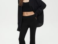 Брюки-клеш с добавлением вискозы