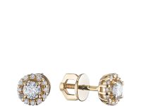 Пусеты из желтого золота с бриллиантами э0301пс01162500