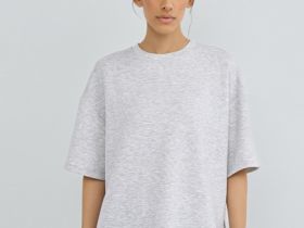 Футболка оверсайз с разрезами, Серый