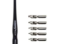 Набор плоских перьев "FORMERO" 5 шт. с универсальным держателем деревянным черным, в блистере