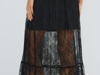 Юбка макси из кружева, Черный