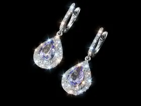 Серьги из белого золота с танзанитами э4760сг06210422