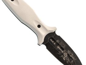 Тактический нож N.C. Custom Grave 2.0 LE Stormtrooper blackwash, сталь AUS-10, рукоять White Elastron