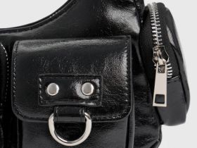 Сумка из искусственной кожи для девочек, Черный