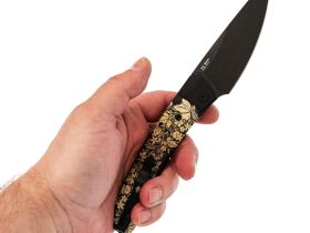 Складной нож Kizer Momo Russian Pattern, сталь Nitro-V, рукоять G10 c принтом