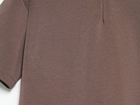 Поло с воротником на молнии, Коричневый