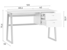 Письменный стол Берлин-3 120x56 Белый/Натуральный