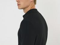 Вязаный джемпер-поло с длинным рукавом, Черный