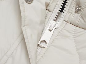 Стёганая утеплённая куртка с воротником-стойкой, Бежевый