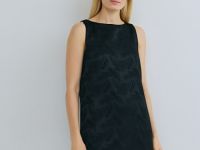 Платье мини из жаккарда, Черный