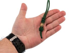 Темляк малый с бусиной "Символ Рода", зеленый