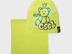 Комплект трикотажный для девочек: шапка, снуд