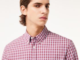 Мужская рубашка Lacoste Check Poplin в клетку