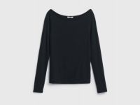 Лонгслив из вискозы, Черный
