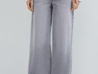 Ультраширокие джинсы с высокой посадкой, Серый