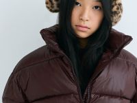 Короткий пуховик для девочек, Фиолетовый