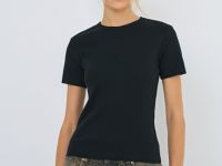 Футболка в рубчик, Черный