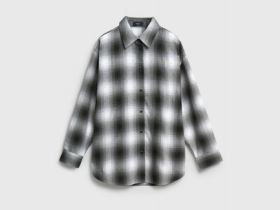 Рубашка в клетку со стразами, Черный