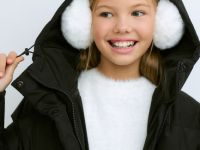 Пуховик для девочек, Черный