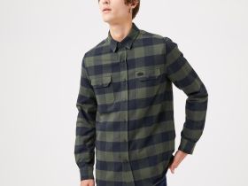 Мужская клетчатая рубашка Lacoste приталенного кроя