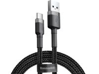 Кабель Baseus Cafule Series (USB) на (Type-C) 200см нейлоновая оплётка (CATKLF-CG1) (черный)