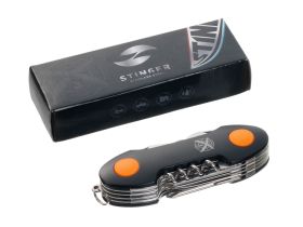 Нож перочинный Stinger 95 мм, 15 функций, черный/оранжевый