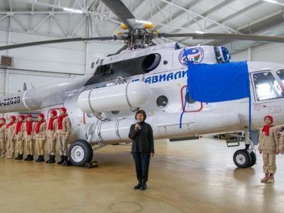 В Якутии вертолету присвоили имя матери-героини Февронии Малгиной